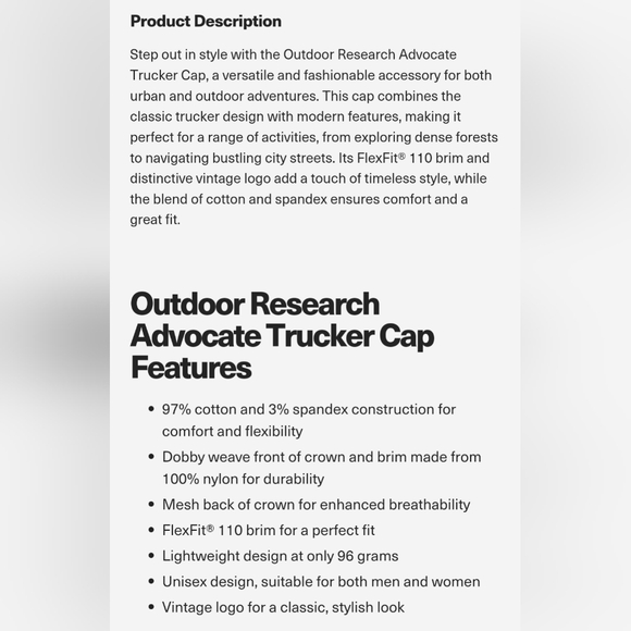 NWT Outdoor Research Unisex Snapback Advocate Trucker Cap Fir Green - Picture 6 of 7